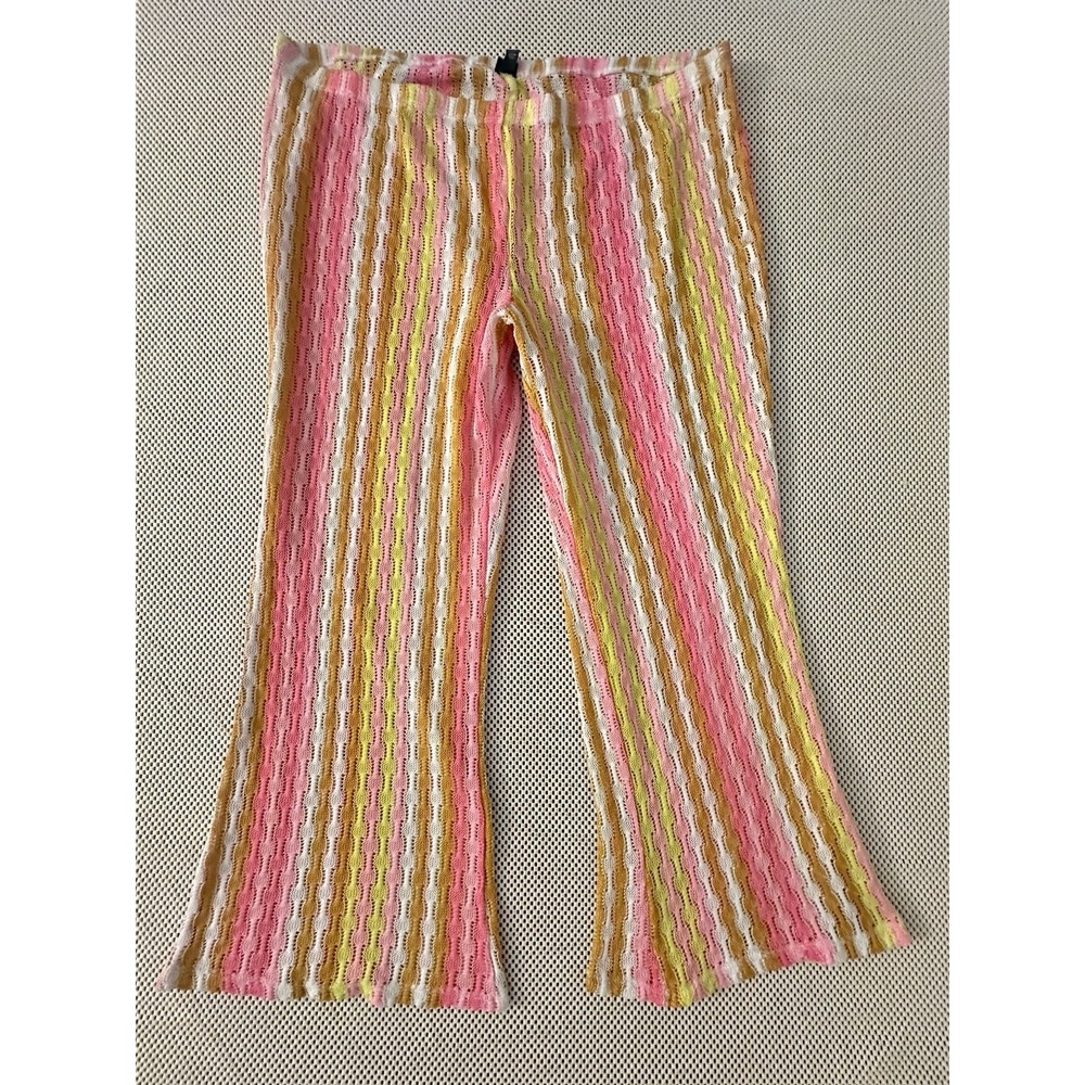 Wild Fable High-Rise Beach Pants Sz 2X Plus Crochet Knit Flare Leg Sheer Coverup